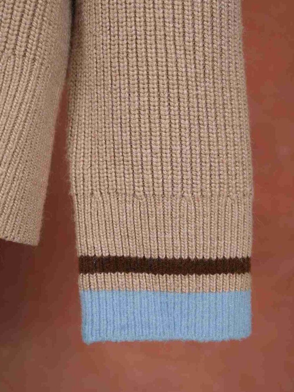 AMI Heart Logo Striped Unisex Knit Cardigan - Picture 5 of 9